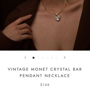Vintage Monet Crystal Pendent Necklace. Retails $148, Sold Out Online.